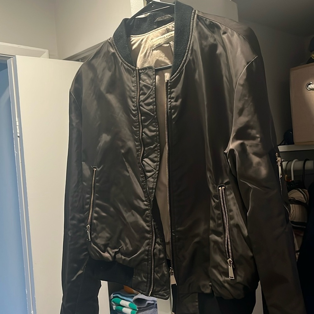 Zara green bomber jacket